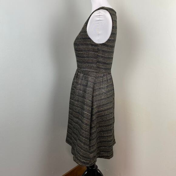 Anthropologie Moulinette Soeurs Metallic Tweed Glissade Fit & Flare Dress 4 - Picture 7 of 10